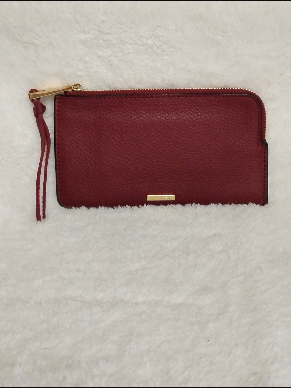Vince Camuto Pebble Leather Wallet - Zani- Ribbon Red